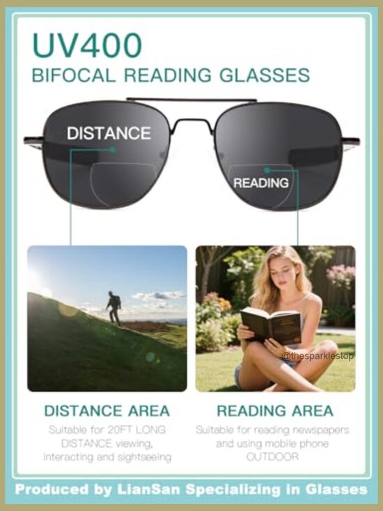 Premium Aviator Bifocal Reading Sunglasses with UV Protection main image 6